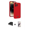 MARSİLYAN™- iPhone 15 Pro Max Kılıf Vadi Çizgi Prime - Siyah Bilvis 3D Mat Cam Ekran Koruyucu + Raze Metal Kamera Lens - GS