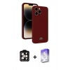 MARSİLYAN™- iPhone 15 Pro Max Kılıf Vadi Çizgi Prime - Siyah Bilvis 5in1 3D Magic Cam Ekran Koruyucu + PVD Metal Kamera Lens - TU