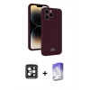MARSİLYAN™- iPhone 15 Pro Max Kılıf Vadi Çizgi Prime - Siyah Bilvis 5in1 3D Magic Cam Ekran Koruyucu + PVD Metal Kamera Lens - SH