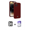 MARSİLYAN™- iPhone 15 Pro Max Kılıf Vadi Çizgi Prime - Siyah Bilvis 5in1 3D Magic Cam Ekran Koruyucu + PVD Metal Kamera Lens - GS