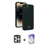 MARSİLYAN™- iPhone 15 Pro Max Kılıf Vadi Çizgi Prime - Siyah Bilvis 5in1 3D Magic Cam Ekran Koruyucu + PVD Metal Kamera Lens - LT