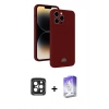 MARSİLYAN™- iPhone 15 Pro Max Kılıf Vadi Çizgi Prime - Siyah Bilvis 5in1 3D Magic Cam Ekran Koruyucu + PVD Metal Kamera Lens - SH