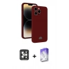 MARSİLYAN™- iPhone 15 Pro Max Kılıf Vadi Çizgi Prime - Siyah Bilvis 5in1 3D Magic Cam Ekran Koruyucu + PVD Metal Kamera Lens - GI