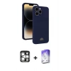 MARSİLYAN™- iPhone 15 Pro Max Kılıf Vadi Çizgi Prime - Siyah Bilvis 5in1 3D Magic Cam Ekran Koruyucu + PVD Metal Kamera Lens - GS