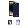 MARSİLYAN™- iPhone 15 Pro Max Kılıf Vadi Çizgi Prime - Siyah Bilvis 5in1 3D Magic Cam Ekran Koruyucu + PVD Metal Kamera Lens - SH