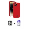 MARSİLYAN™- iPhone 15 Pro Max Kılıf Vadi Çizgi Prime - Siyah Bilvis 5in1 3D Magic Cam Ekran Koruyucu + PVD Metal Kamera Lens - GS
