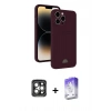 MARSİLYAN™- iPhone 15 Pro Max Kılıf Vadi Çizgi Prime - Siyah Bilvis 5in1 3D Magic Cam Ekran Koruyucu + PVD Metal Kamera Lens - GI