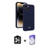 MARSİLYAN™- iPhone 15 Pro Max Kılıf Vadi Çizgi Prime - Siyah Bilvis 5in1 3D Magic Cam Ekran Koruyucu + PVD Metal Kamera Lens - TU