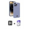 MARSİLYAN™- iPhone 15 Pro Max Kılıf Vadi Çizgi Prime - Siyah Bilvis 5in1 3D Magic Cam Ekran Koruyucu + PVD Metal Kamera Lens - SH