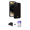 MARSİLYAN™- iPhone 15 Pro Max Kılıf Vadi Çizgi Prime - Siyah Bilvis 5in1 3D Magic Cam Ekran Koruyucu + Raze Metal Kamera Lens - TMGI