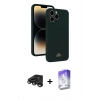 MARSİLYAN™- iPhone 15 Pro Max Kılıf Vadi Çizgi Prime - Siyah Bilvis 5in1 3D Magic Cam Ekran Koruyucu + Raze Metal Kamera Lens - TMGI