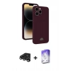 MARSİLYAN™- iPhone 15 Pro Max Kılıf Vadi Çizgi Prime - Siyah Bilvis 5in1 3D Magic Cam Ekran Koruyucu + Raze Metal Kamera Lens - TMGI