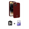 MARSİLYAN™- iPhone 15 Pro Max Kılıf Vadi Çizgi Prime - Siyah Bilvis 5in1 5D Magic Hayalet Cam Ekran Koruyucu + PVD Metal Kamera Lens - TU