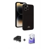MARSİLYAN™- iPhone 15 Pro Max Kılıf Vadi Çizgi Prime - Siyah Bilvis 5in1 5D Magic Hayalet Cam Ekran Koruyucu + Raze Metal Kamera Lens - GS