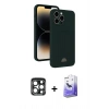 MARSİLYAN™- iPhone 15 Pro Max Kılıf Vadi Çizgi Prime - Siyah Bilvis 5in1 5D Magic Hayalet Cam Ekran Koruyucu + PVD Metal Kamera Lens - LT