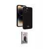 MARSİLYAN™- iPhone 15 Pro Max Kılıf Vadi Çizgi Prime - Siyah Bilvis Hayalet Cam Ekran Koruyucu