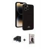 MARSİLYAN™- iPhone 15 Pro Max Kılıf Vadi Çizgi Prime - Siyah Bilvis Hayalet Cam Ekran Koruyucu + Raze Metal Kamera Lens - LT