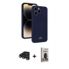 MARSİLYAN™- iPhone 15 Pro Max Kılıf Vadi Çizgi Prime - Siyah Bilvis Hayalet Cam Ekran Koruyucu + Raze Metal Kamera Lens - TMGI