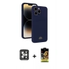 MARSİLYAN™- iPhone 15 Pro Max Kılıf Vadi Çizgi Prime - Siyah Buffer Cam Ekran Koruyucu + PVD Metal Kamera Lens - GI