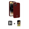 MARSİLYAN™- iPhone 15 Pro Max Kılıf Vadi Çizgi Prime - Siyah Buffer Cam Ekran Koruyucu + PVD Metal Kamera Lens - SH