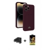 MARSİLYAN™- iPhone 15 Pro Max Kılıf Vadi Çizgi Prime - Siyah Buffer Cam Ekran Koruyucu + Raze Metal Kamera Lens - TMGI