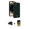 MARSİLYAN™- iPhone 15 Pro Max Kılıf Vadi Çizgi Prime - Siyah Buffer Cam Ekran Koruyucu + Raze Metal Kamera Lens - TMGI