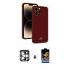 MARSİLYAN™- iPhone 15 Pro Max Kılıf Vadi Çizgi Prime - Siyah Buffer Hayalet Cam Ekran Koruyucu + PVD Metal Kamera Lens - GS