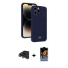 MARSİLYAN™- iPhone 15 Pro Max Kılıf Vadi Çizgi Prime - Siyah Buffer Hayalet Cam Ekran Koruyucu + Raze Metal Kamera Lens - TMGI