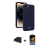 MARSİLYAN™- iPhone 15 Pro Max Kılıf Vadi Çizgi Prime - Siyah Buffer Hayalet Cam Ekran Koruyucu + Raze Metal Kamera Lens - SH