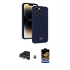 MARSİLYAN™- iPhone 15 Pro Max Kılıf Vadi Çizgi Prime - Siyah Buffer Hayalet Cam Ekran Koruyucu + Raze Metal Kamera Lens - GS