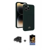 MARSİLYAN™- iPhone 15 Pro Max Kılıf Vadi Çizgi Prime - Siyah Buffer Hayalet Cam Ekran Koruyucu + Raze Metal Kamera Lens - GS