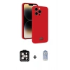MARSİLYAN™- iPhone 15 Pro Max Kılıf Vadi Çizgi Prime - Siyah Joko Magic 5D Cam + PVD Metal Kamera Lens - TU