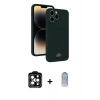 MARSİLYAN™- iPhone 15 Pro Max Kılıf Vadi Çizgi Prime - Siyah Joko Magic 5D Cam + PVD Metal Kamera Lens - TU