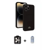 MARSİLYAN™- iPhone 15 Pro Max Kılıf Vadi Çizgi Prime - Siyah Joko Magic 5D Cam + PVD Metal Kamera Lens - TU