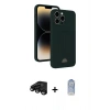 MARSİLYAN™- iPhone 15 Pro Max Kılıf Vadi Çizgi Prime - Siyah Joko Magic 5D Cam + Raze Metal Kamera Lens - SH