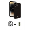 MARSİLYAN™- iPhone 15 Pro Max Kılıf Vadi Çizgi Prime - Siyah Joko Magic 5D Hayalet Cam + PVD Metal Kamera Lens - GS