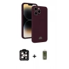 MARSİLYAN™- iPhone 15 Pro Max Kılıf Vadi Çizgi Prime - Siyah Joko Magic 5D Hayalet Cam + PVD Metal Kamera Lens - TU