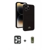 MARSİLYAN™- iPhone 15 Pro Max Kılıf Vadi Çizgi Prime - Siyah Joko Magic 5D Hayalet Cam + PVD Metal Kamera Lens - LT