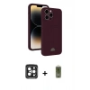MARSİLYAN™- iPhone 15 Pro Max Kılıf Vadi Çizgi Prime - Siyah Joko Magic 5D Hayalet Cam + PVD Metal Kamera Lens - SH