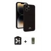 MARSİLYAN™- iPhone 15 Pro Max Kılıf Vadi Çizgi Prime - Siyah Joko Magic 5D Hayalet Cam + PVD Metal Kamera Lens - TU