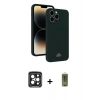 MARSİLYAN™- iPhone 15 Pro Max Kılıf Vadi Çizgi Prime - Siyah Joko Magic 5D Hayalet Cam + PVD Metal Kamera Lens - SH