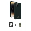 MARSİLYAN™- iPhone 15 Pro Max Kılıf Vadi Çizgi Prime - Siyah Joko Magic 5D Hayalet Cam + PVD Metal Kamera Lens - GI