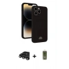 MARSİLYAN™- iPhone 15 Pro Max Kılıf Vadi Çizgi Prime - Siyah Joko Magic 5D Hayalet Cam + Raze Metal Kamera Lens - TMGI