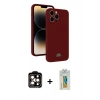 MARSİLYAN™- iPhone 15 Pro Max Kılıf Vadi Çizgi Prime - Siyah Polymer Nano Ekran Koruyucu + PVD Metal Kamera Lens - TU