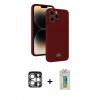 MARSİLYAN™- iPhone 15 Pro Max Kılıf Vadi Çizgi Prime - Siyah Polymer Nano Ekran Koruyucu + PVD Metal Kamera Lens - GS