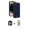 MARSİLYAN™- iPhone 15 Pro Max Kılıf Vadi Çizgi Prime - Siyah Polymer Nano Ekran Koruyucu + PVD Metal Kamera Lens - TU