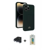 MARSİLYAN™- iPhone 15 Pro Max Kılıf Vadi Çizgi Prime - Siyah Polymer Nano Ekran Koruyucu + Raze Metal Kamera Lens - LT