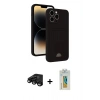 MARSİLYAN™- iPhone 15 Pro Max Kılıf Vadi Çizgi Prime - Siyah Polymer Nano Ekran Koruyucu + Raze Metal Kamera Lens - SH
