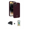 MARSİLYAN™- iPhone 15 Pro Max Kılıf Vadi Çizgi Prime - Siyah Polymer Nano Ekran Koruyucu + Raze Metal Kamera Lens - LT
