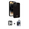 MARSİLYAN™- iPhone 15 Pro Max Kılıf Vadi Çizgi Prime - Siyah Vanessa Magic Cam + PVD Metal Kamera Lens - GS